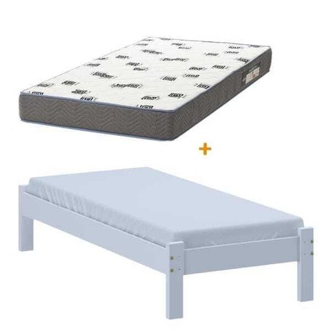 Cama Turca Solteiro Cor Branco com Colchão