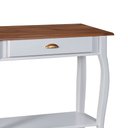 Ver imagem 4 de Bancada Aparador Mini Lavabo 1 Gaveta Pés Luiz Xv Dália 3062 Linz Móveis - Off White/imbuia Glazer