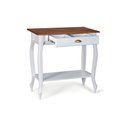 Ver imagem 2 de Bancada Aparador Mini Lavabo 1 Gaveta Pés Luiz Xv Dália 3062 Linz Móveis - Off White/imbuia Glazer