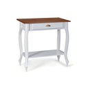 Ver imagem 1 de Bancada Aparador Mini Lavabo 1 Gaveta Pés Luiz Xv Dália 3062 Linz Móveis - Off White/imbuia Glazer