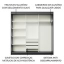 Ver imagem 6 de Guarda-roupa Casal Madesa Austin 4 Portas de Correr 3 Gavetas