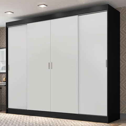 Guarda-roupa Casal Madesa Austin 4 Portas de Correr 3 Gavetas