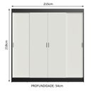 Ver imagem 4 de Guarda-roupa Casal Madesa Austin 4 Portas de Correr 3 Gavetas