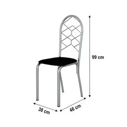 Conjunto de Mesa Leon 120x80cm com 4 Cadeiras Nice Cromado e Tampo de Vidro Tubform - 7