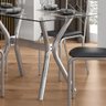 Conjunto de Mesa Leon 120x80cm com 4 Cadeiras Nice Cromado e Tampo de Vidro Tubform - 2