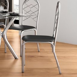 Conjunto de Mesa Leon 120x80cm com 4 Cadeiras Nice Cromado e Tampo de Vidro Tubform - 3