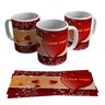 Caneca I Love You Dia dos Namorados Presente Coração Casal Noivos - 1