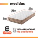 Ver imagem 3 de Colchão Solteiro Molas Ensacadas Euro Pillow Double Face Pró Hotel 88x188x31cm Probel até 150kg