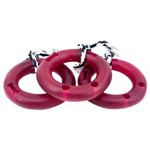 Kit 3 Brinquedo Mordedor Anel Cristal Corda Furado Grande Cor: Rosa