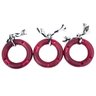 Kit 3 Brinquedo Mordedor Anel Cristal Corda Furado Grande Cor: Rosa - 2