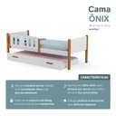 Ver imagem 3 de Kit 2 Camas Infantil Solteiro Ônix com 1 Cama Auxiliar e 3 Colchões Divaloto Móveis - Branco Mel