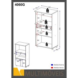 Armário Multiuso para Forno e Micro-ondas 2 Portas 1 Gaveta Multimóveis - 4