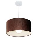 Ver imagem 1 de Lustre Pendente Cilíndrico Vivare Md-4052 Cúpula em Tecido 50x21cm - Bivolt - Café - Bivolt