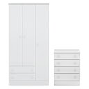 Ver imagem 1 de Quarto de Bebê Doce Sonho com Roupeiro 2617 e Cômoda 777 Qmovi Branco