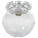 Ver imagem 1 de Plafon Colonial Aluminio Natural Globo Incolor 10x20 Retrô