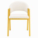 Ver imagem 3 de Cadeira de Jantar Antonella Veludo Estilo Poltrona com Pés Dourado - 7 Decor Branco