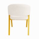 Ver imagem 4 de Cadeira de Jantar Antonella Veludo Estilo Poltrona com Pés Dourado - 7 Decor Branco