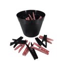 Ver imagem 1 de Cesto Preto Pregadores de Roupas Plástico Preto com Azul - Rosa