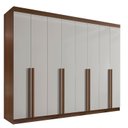 Ver imagem 2 de Guarda-Roupa Casal 100% MDF 8 Portas 8 Gavetas Império Marrom Castanho/Off White