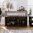 Ver imagem 2 de Aparador Buffet Bar York Estilo Industrial 100cm 02 Portas 27899 Artesano - Vermont/preto