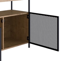 Aparador Buffet Bar York Estilo Industrial 100cm 02 Portas 27899 Artesano - Vermont/preto - 7