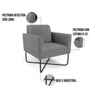 Ver imagem 6 de Poltrona Base X Industrial Preto Marisa Linho Grafite A26 D03 - D'Rossi