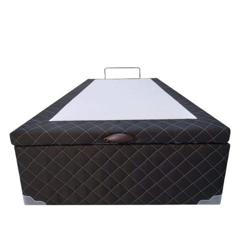 Base Box Baú Blindado Solteirão AColchoes Poliéster Preto 41x96x203