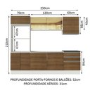 Ver imagem 4 de Armário de Cozinha Completa 100% MDF 250cm Branco/Rustic Acordes Madesa 01