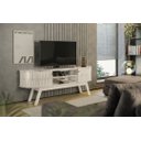 Ver imagem 4 de Bancada para Tv até 75 Pol Valência Calacata Off White 183cm 2 Portas de Correr com Led Liberty Móve