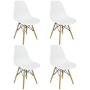 Ver imagem 3 de Kit 4 Cadeiras Charles Eames Eiffel Wood Design - Branco