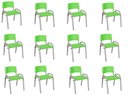 Ver imagem 2 de Kit 12 Cadeira Iso Infantil Creche, Escola Base Cinza Verde Claro