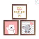 Ver imagem 3 de Kit com 3 Quadros Decorativos Infantil - Coala e Urso:branca