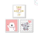 Ver imagem 1 de Kit com 3 Quadros Decorativos Infantil - Coala e Urso:branca