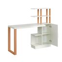 Ver imagem 6 de Mesa Escrivaninha Industrial C/ Nicho e Prateleiras 100% Mdf Cor:off White com Freijó