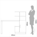 Ver imagem 5 de Mesa Escrivaninha Industrial C/ Nicho e Prateleiras 100% Mdf Cor:off White com Freijó