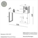 Ver imagem 3 de Mesa Escrivaninha Industrial C/ Nicho e Prateleiras 100% Mdf Cor:off White com Freijó