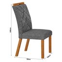 Ver imagem 3 de Cadeira para Mesa de Jantar Larissa New Kit 2 Peças Cinamomo Linho Chumbo - Leifer
