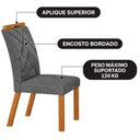 Ver imagem 2 de Cadeira para Mesa de Jantar Larissa New Kit 2 Peças Cinamomo Linho Chumbo - Leifer