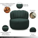 Ver imagem 5 de Conjunto Sala de estar Decorativo Mariele Poltrona Base Giratória em Aço com Puff Couro Verde Musgo