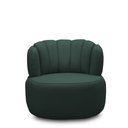 Ver imagem 3 de Conjunto Sala de estar Decorativo Mariele Poltrona Base Giratória em Aço com Puff Couro Verde Musgo