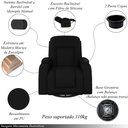 Ver imagem 3 de Poltrona do Papai Reclinável Giratória e Balanço Sala de Cinema Crihs Manual Glider PU Preto G23 - Gran Belo