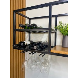 Prateleira Aéreo  Estilo Industrial com Descanso de Garrafas 120 MDF - 2