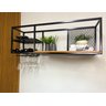 Aéreo Estilo Industrial com Descanso de Garrafas e Porta Taças 120cm Mdf - 1