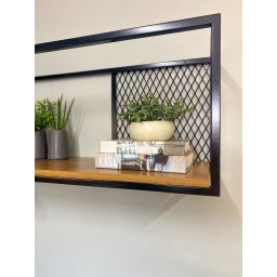 Prateleira Aéreo  Estilo Industrial com Descanso de Garrafas 120 MDF - 3
