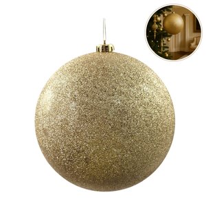 Bola de Natal Dourada Glitter 20cm Decoração Árvore