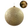 Bola de Natal Dourada Glitter 20cm Decoração Árvore - 1