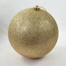 Bola de Natal Dourada Glitter 20cm Decoração Árvore - 4