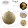 Bola de Natal Dourada Glitter 20cm Decoração Árvore - 3