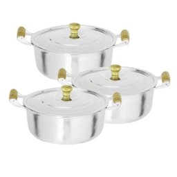 Jogo Panelas Grande Alumínio Batido Fundido N° 30, 32 E 34 OkayShop - 1