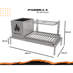 Churrasqueira Hotbox Parrilla Para Alvenaria - 1 Firebox + 1 Grelha Argentina - 2